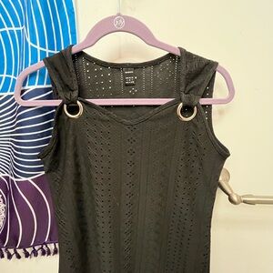 Black Eyelet Sleeveless Top
